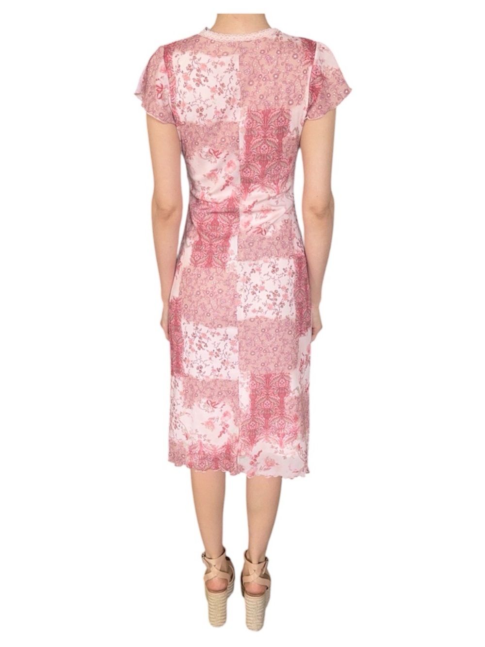 Pink Patchwork Midi Dress - Picture 2 of 4